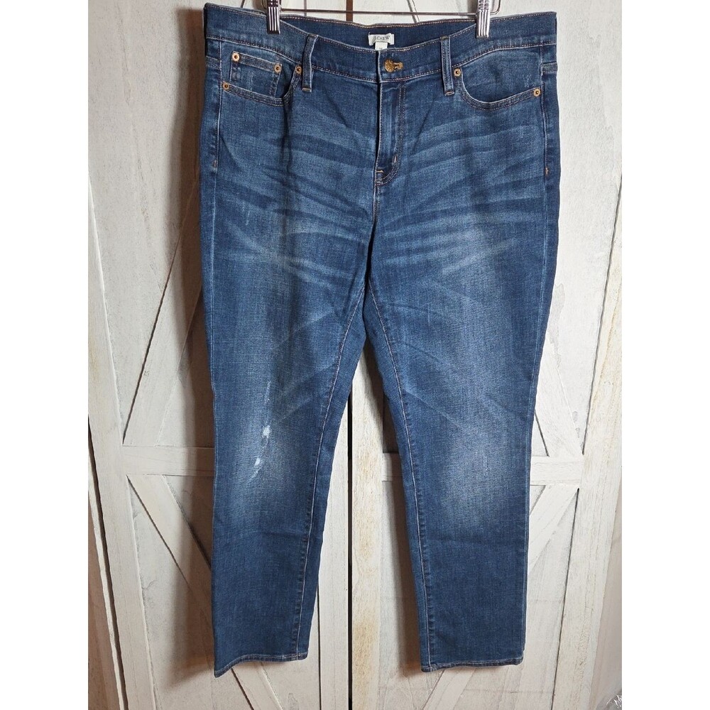 J. Crew Distressed Straight Leg Jeans Size 32